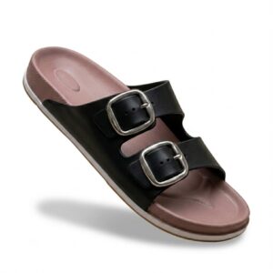 Women double strap slip ons